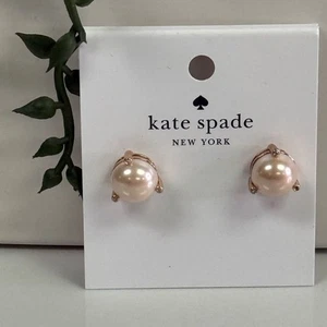 New Kate Spade Rise & Shine Pearl Rose Gold Stud Earrings - Picture 1 of 6