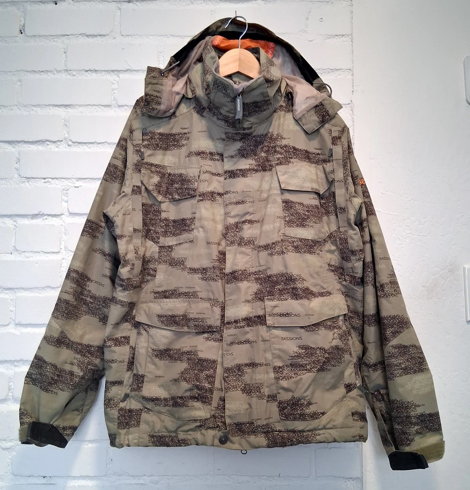 Chaqueta de nieve Sessions Ridge Series Recco System Hop-U verde AOP para hombre grande  Foto 1 de 4