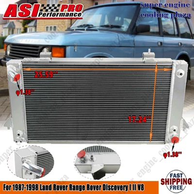 For 1987-1998 Land Rover Range Rover Discovery I II V8 4-Row Aluminum Radiator Foto 1 de 4