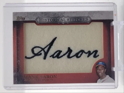 Parche automático de puntadas históricas Hank Aaron 2012 Topps serie 1 Q5829 Foto 1 de 2