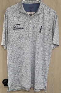 Johnnie-O Lynny Lake Pro Tour Performance Polo Golf Shirt Men's M Navy & White - Picture 1 of 10