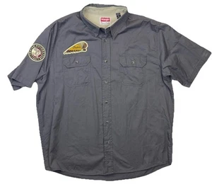 Indian Motorcycle Patch Wrangler Arbeitshemd Knopf Herren XL Mechaniker Baumwolle grau - Bild 1 von 19