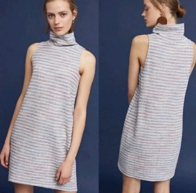 Anthropologie Akemi + Kin Nubby Tweed насмешливый шеи платье без рукавов размер XL синий - Изображение 1 из 4