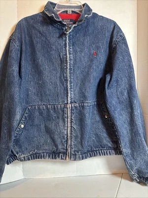 Винтажный 90-х Ralph Lauren поло на Ralph Lauren джинсовой ткани качели верхняя спортивная куртка Lg - Изображение 1 из 4