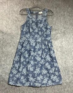 Loft Kleid Damen mittelblau Blumen ärmellos Sommerkleid Prärie Landhaus Alltag - Bild 1 von 12