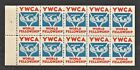 Timbres YWCA ou World Young Women's Christian Association volet de dix (10) timbres