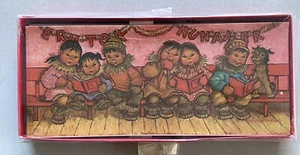 Vintage JOAN AREND KICKBUSH Karten Weihnachten Original Kunst Inuit Eskimo Kinder - Bild 1 von 5
