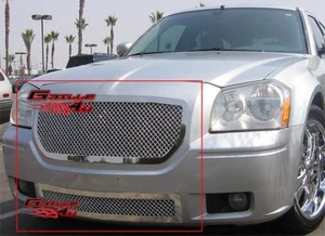 Fits 2005-2007 Dodge Magnum Stainless Chrome Mesh Grille Grill Insert Combo - Picture 1 of 2