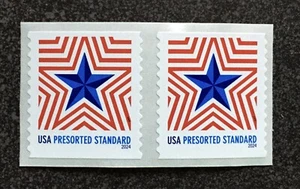 2024USA #5832 10c Radiant Star Presorted Standard - Coil Pair Strip 2 Mint - Picture 1 of 1