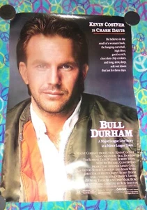 BULL DURHAM Kevin Costner ORIGINALE VINTAGE 1988 1 FOGLIO POSTER FILM 27x40 - Foto 1 di 6