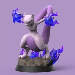 Pokemon Figur von Mewtwo, Hochwertiger 3D Druck SLA, Pokemon Geschenk - Bild 1 von 1