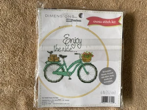 NEW Dimensions cross stitch kit Enjoy the Ride bicycle Craft kit needlepoint - Picture 1 of 2