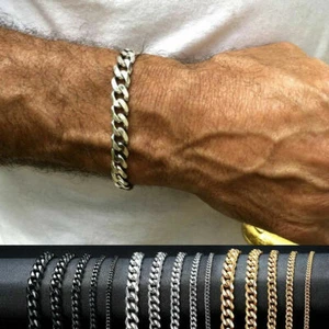 ⭐3/5/7 Mm Edelstahl-Armband Mit Kubanischen Gliedern Unisex Für Damen Und K - Bild 1 von 15