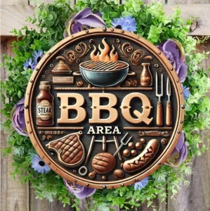 BBQ Grillbereich Garten Terrasse Deko Schild - Bild 1 von 3