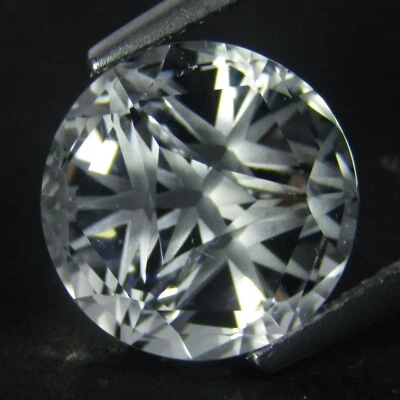 Piedra preciosa redonda corte mágico topacio blanco natural hipnotizante de 8,00 quilates de 11 mm Ref-Video Foto 1 de 4