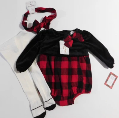Tommy Bahama Bebé Niña Body Medias Diadema Rojo Negro Marfil TALLA 6-9M NUEVO Foto 1 de 4
