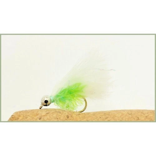 TROUTFLIES UK MINI Cats Schnurrhaare Forellenfliegen, 3er Pack weiß grün Fritz, Größe 10, Angeln Fliegen