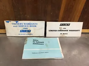 Fiat- 1980's Owner's Warranty & Service Booklet + Two Other Booklets. Used KF95 - Picture 1 of 13