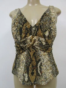 TOP SMANICATO FRANK LYMAN DESIGN STAMPA SERPENTE LUCIDO SCINTILLANTE TAGLIA 8 - Foto 1 di 8