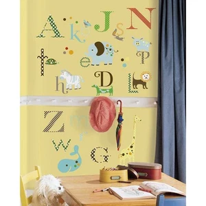 PEGATINAS DE PARED ALFABETO ANIMAL 107 NUEVAS Letras Animales Calcomanías Bebé Infantería Decoración - Imagen 1 de 2