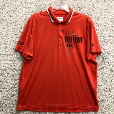 Lacoste Sport Polo Shirt Extra Large Adult Orange Short Sleeve Performance Mens - Image 1 of 4