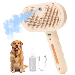 Steam Dog Brush for Shedding & Grooming - Self-Cleaning Deshedding Brush with... - Picture 1 of 7