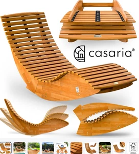 Sdraio Dondolo Giardino Acacia FSC® Pieghevole 160kg Relax Esterno Piscina - Foto 1 di 10