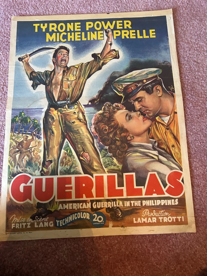 Vintage Movie Poster Belgium "American Guerrilla in the Philippines" 1950 Tyrone - Image 1 of 1