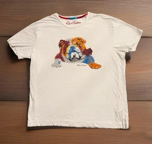 Camiseta ROBERT GRAHAM Para Hombres X-Grande Blanca Whisky Perro Obra de Arte Camiseta Gráfica RARA - Imagen 1 de 6