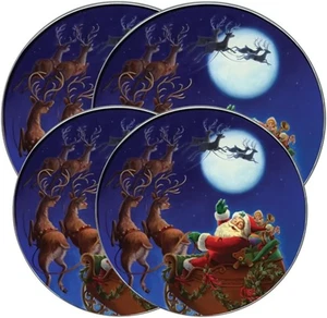 Juego de 4 cubiertas de quemador de diseño redondo de Santa para cubiertas superiores de estufa eléctrica - Imagen 1 de 1