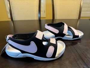New Nike Sunray Sandals Pink Black Size 7Y / 8.5 W - Picture 1 of 14