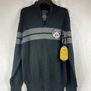 Nautica Jeans Co MCM Mock Neck Quarter-Zip Sweater Pullover Patch XL Extra Large - Bild 1 von 6
