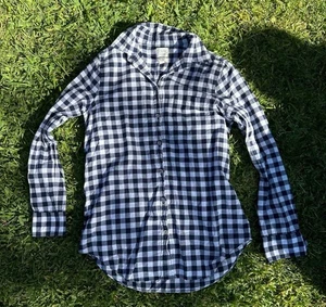 J Crew Damen Petite Langarm Karo Button Down Top Größe XSPetite - Bild 1 von 4