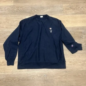 Felpa girocollo Champion tessuto rovesciato Snoopy arachidi taglia large blu navy - Foto 1 di 9