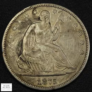 1875 Seated Liberty Silver Half Dollar 50C - Picture 1 of 3