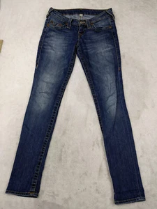 Pantalones de mezclilla True Religion ajustados para mujer 26 2 azules tiro bajo 5 bolsillos - Imagen 1 de 14
