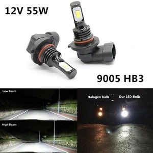 2X HB3 9005 55W 12V White 6000K Car Headlight Lamp Globes Bulbs LED - Picture 1 of 9