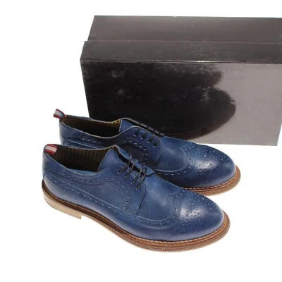 Certo NWB Derby Dress Shoes Size 44 US 11 In Solid Blue Leather - Изображение 1 из 4