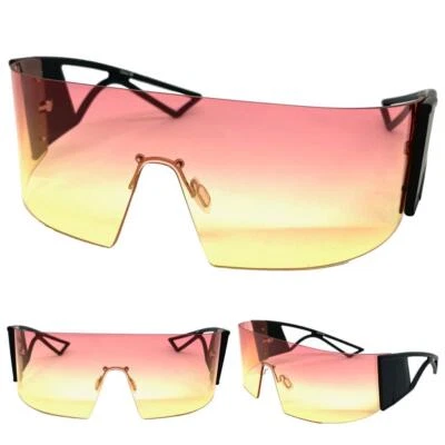 Protector envolvente retro moderno de gran tamaño VIDRIOS DE SOL enorme marco X-grande lente rosa grande Foto 1 de 4