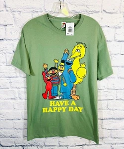 Sesame Street Big Bird Medium T-Shirt Green Short Sleeve - New - Picture 1 of 4
