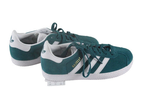 Sneakers Adidas Gazelle bambino 13 verde acqua bianco oro nuove senza scatola