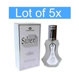 Silver by Al Rehab Perfumes Lot of 5x 35ml EDP Spray - Free Express Shipping - Picture 1 of 2