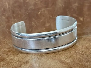 Rare Vintage WEISS Sterling Silver Mid Century Modern Cuff Bracelet 6 3/4" Inch - Bild 1 von 12