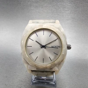 Nixon Time Timer Watch Men Silver Dial Silver Acetate Case Round New Battery - Picture 1 of 11