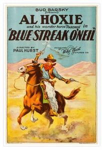 Póster de rodeo Blue Streak O'Neil - Wild West Cowboy Pictures reimpresión alrededor de 1926 - Imagen 1 de 7