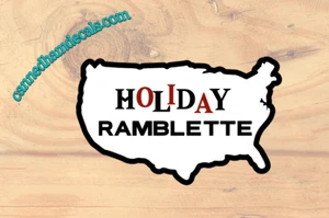 Holiday Ramblette Reproduction 60-70's Canned Ham Decals Black, White & Red - Picture 1 of 1