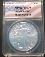 2012 American Silver Eagle 1oz .999 Silver ANACS MS70 Flag Holder