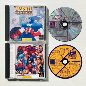 PS1 Marvel Super Heroes X-Men vs. Street Fighter EX Edition 2 sets PlayStation - Picture 1 of 21