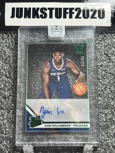 2019-20 Clearly Donruss Zion Williamson 03/25 Auto Green Holo Rated Rookie SSP - Picture 1 of 4