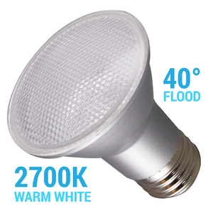 Satco S29405 6.5W =50W PAR20 LED Bulb 120V 40° Medium E26 Base 2700K Warm White - Picture 1 of 11